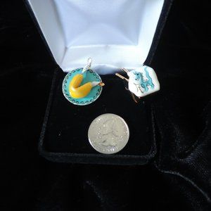 Lunch at the Ritz Chinese Take Out Fortune Cookie Chopsticks Clip-On Earrings